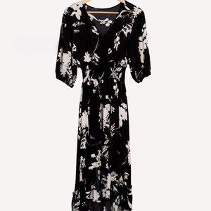 V neck asymmetrical skirt casual dress